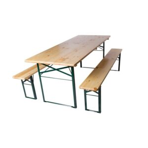 Ensemble Brasserie – Table et Bancs (220 x 70 cm) Le classique indispensable